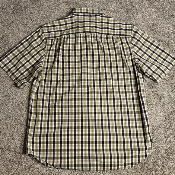 Carhartt Button Down Relaxed Fit Short Sleeve Plaid Pocket Shirt Mens Size Large - Picture 4 of 7